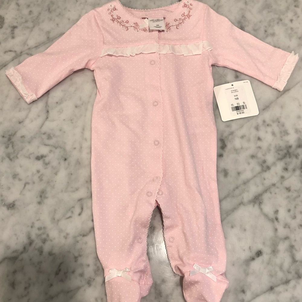 Beautiful Baby Girl Footed Onesie/pajamas NWT
